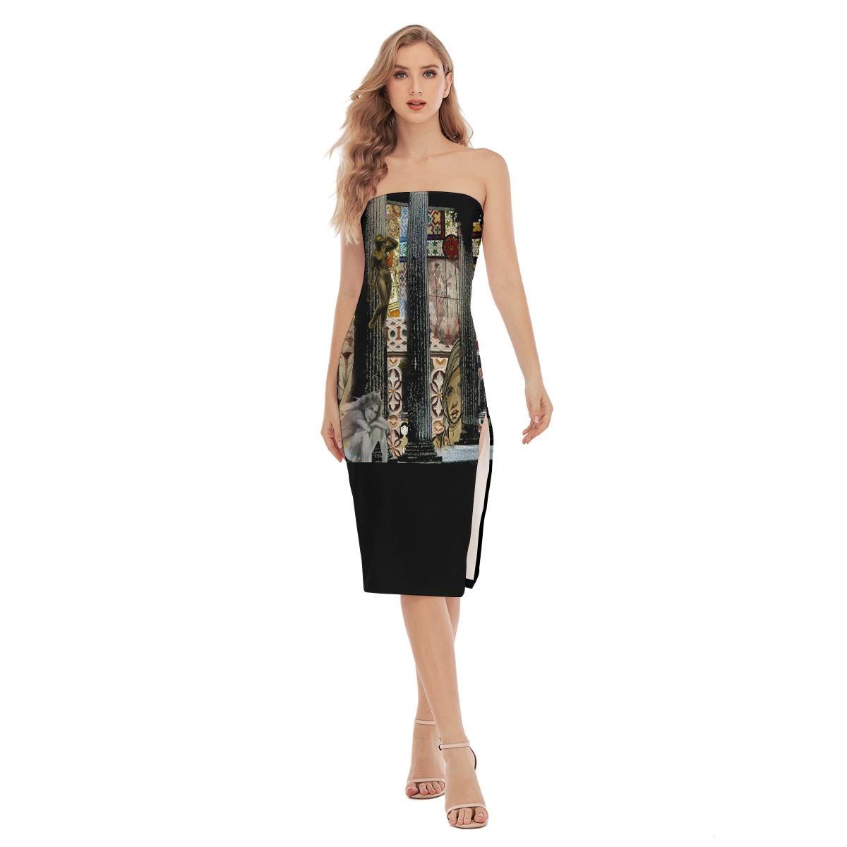 Mystery Women's Side Split Tube Top Dress